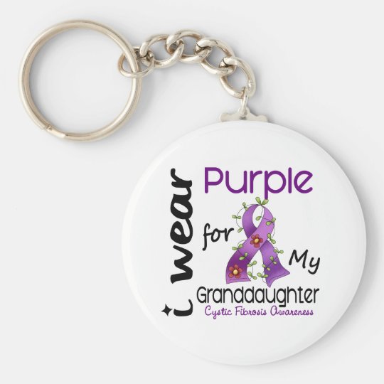 Cystic Fibrosis I Wear Purple For My Granddaughter Key Ring