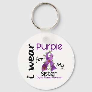 Cystic Fibrosis I Wear Purple For My Sister 43 Key Ring