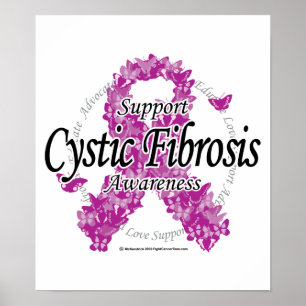Cystic Fibrosis Ribbon of Butterflies Poster