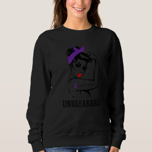 Cystic Fibrosis Warrior Unbreakable Awareness Purp Sweatshirt