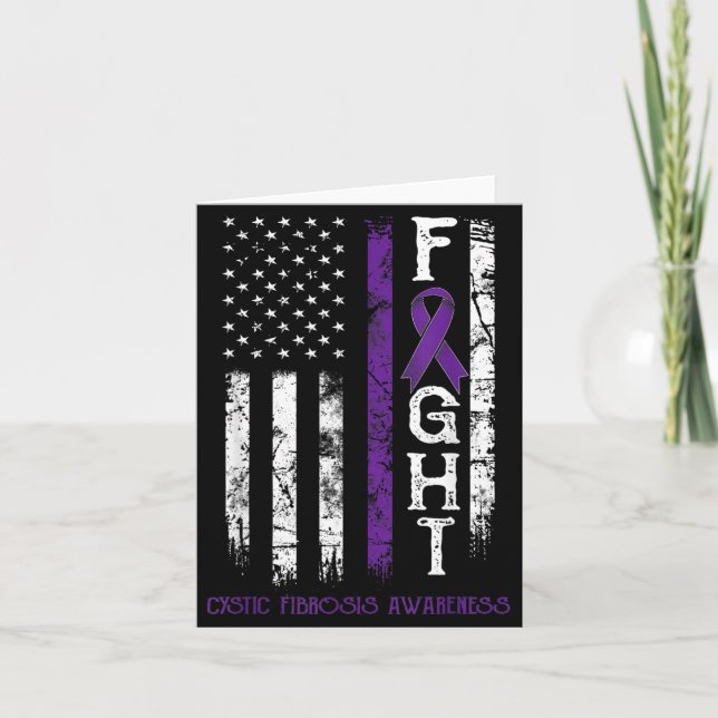 Cystic Fibrosis Warrior Us Flag Card (Front)