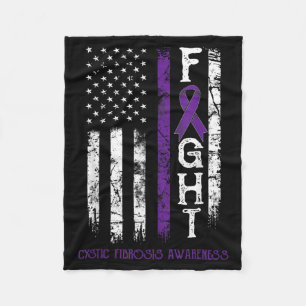 Cystic Fibrosis Warrior Us Flag Fleece Blanket