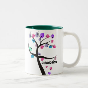 Cytologist Gifts Unique Tree With Cells Design Two-Tone Coffee Mug