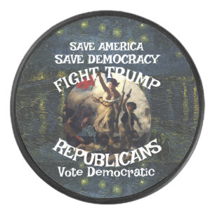 Czar Rue Liar Trump POTUS Patriotic MAGA Train WH Hockey Puck