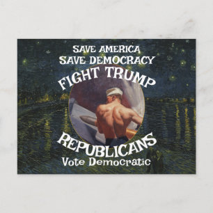Czar Rue Liar Trump POTUS Patriotic MAGA Train WH Postcard