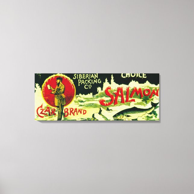 Czar Salmon Can Label Canvas Print (Front)