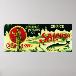 Czar Salmon Can Label Poster