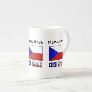 Czech and Czech Republic Flag Personalised Bone China Mug