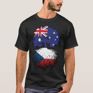 Czech Australian Australia Tree Roots Flag T-Shirt