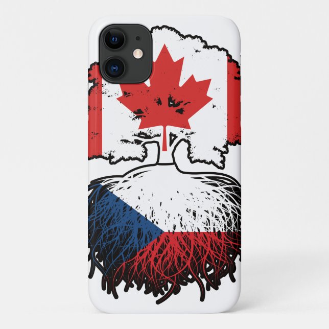 Czech Canadian Canada Tree Roots Flag Case-Mate iPhone Case (Back)