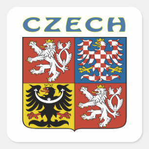 CZECH Coat Of Arms Square Sticker
