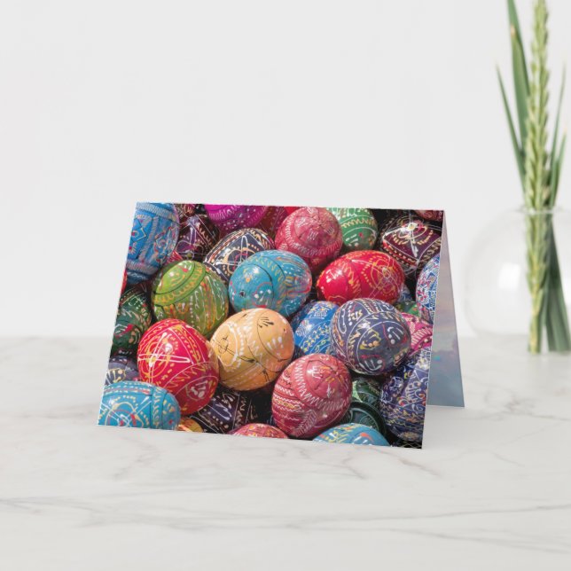 Czech Decorated Easter Eggs Card (Front)