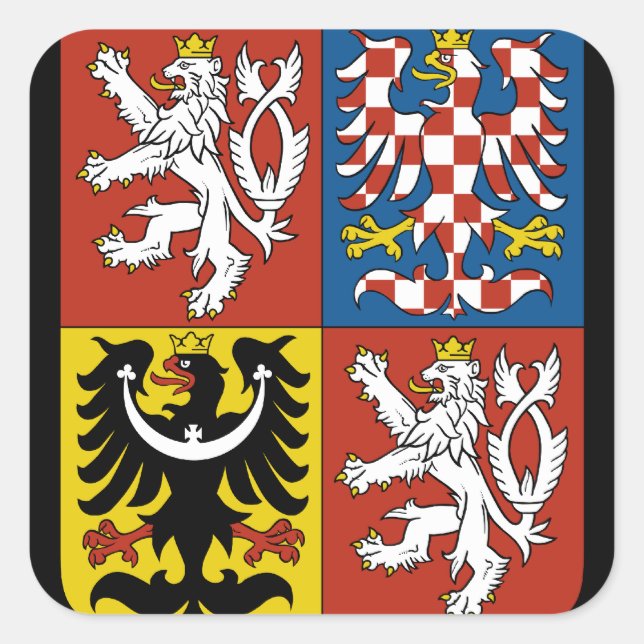 czech emblem square sticker (Front)