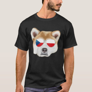Czech Flag Akita Dog Czech Republic Pocket T-Shirt