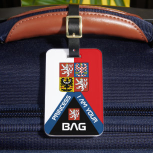 Czech Flag, bag tags, Czech Republic /Personalised Luggage Tag