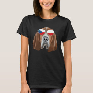 Czech Flag Basset Hound Dog Czech Republic Pocket T-Shirt