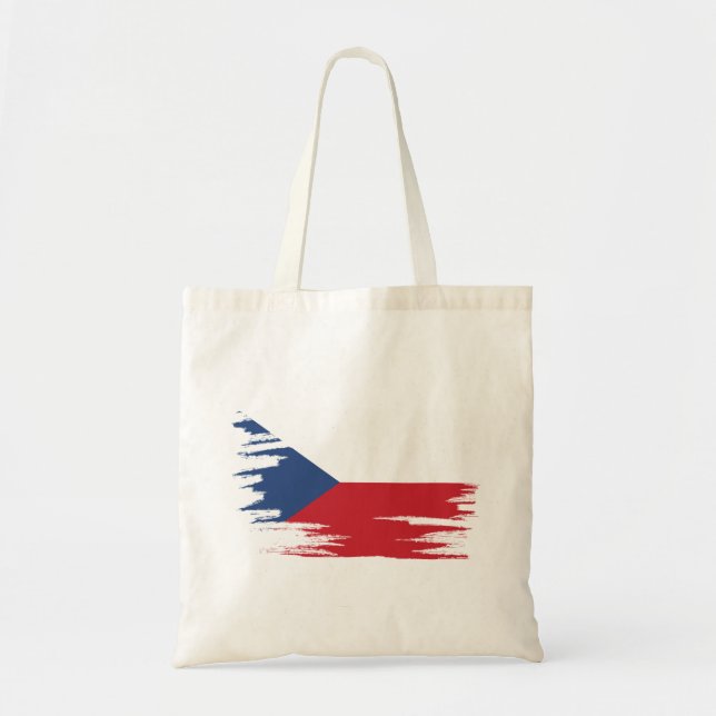 Czech Flag Brush Art Tote Bag (Front)