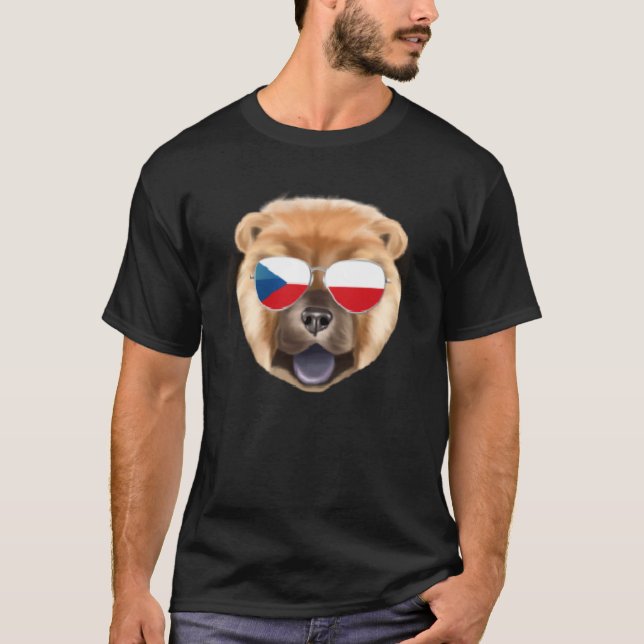 Czech Flag Chow Chow Dog Czech Republic Pocket T-Shirt (Front)