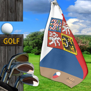 Czech flag & Czech Republic monogrammed Golf Towel