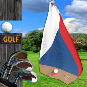 Czech flag & Czech Republic monogrammed Golf Towel