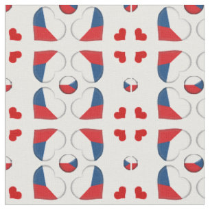 Czech Flag & Czechia Heart fashion Fabric