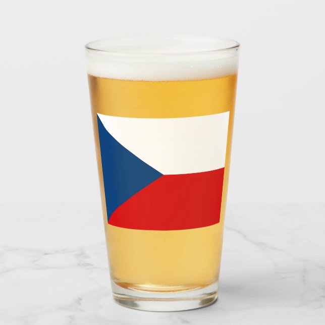Czech Flag Glass (Front Filled)