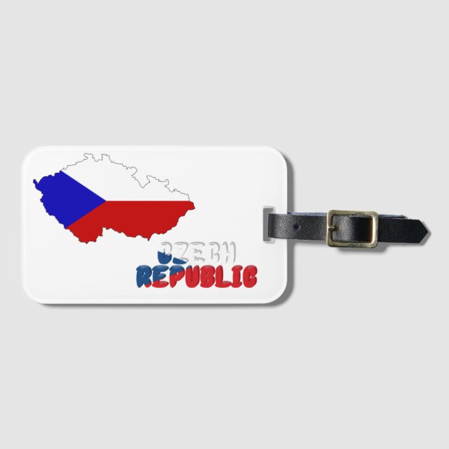 Czech flag luggage tag (Front Horizontal)