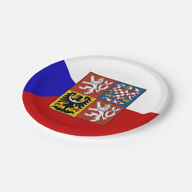 Czech flag paper plate (Angled)