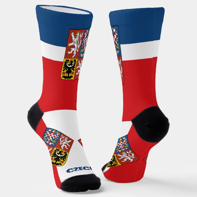 Czech Flag Patriotic, Sustainable Czech Republic Socks (Angled)