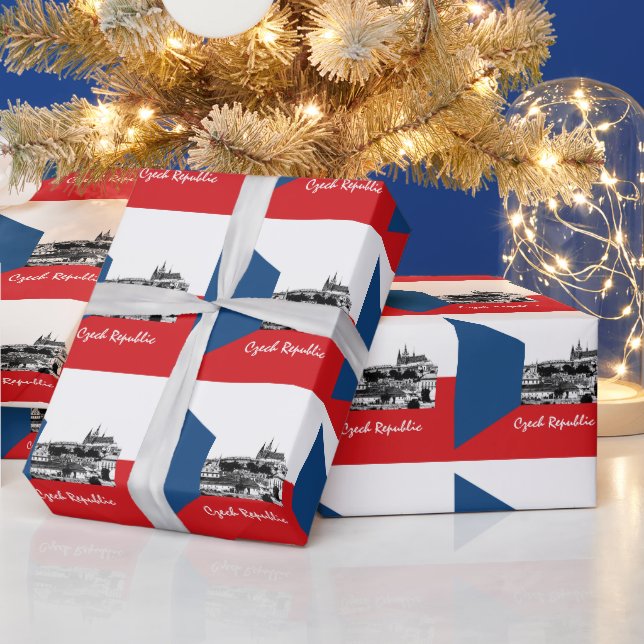 Czech Flag, Prague & Czechia gifts /sports fans Wrapping Paper (Holidays)