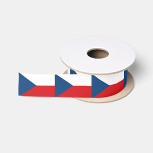 Czech Flag Ribbon, patriotic Czech Republic Satin Ribbon