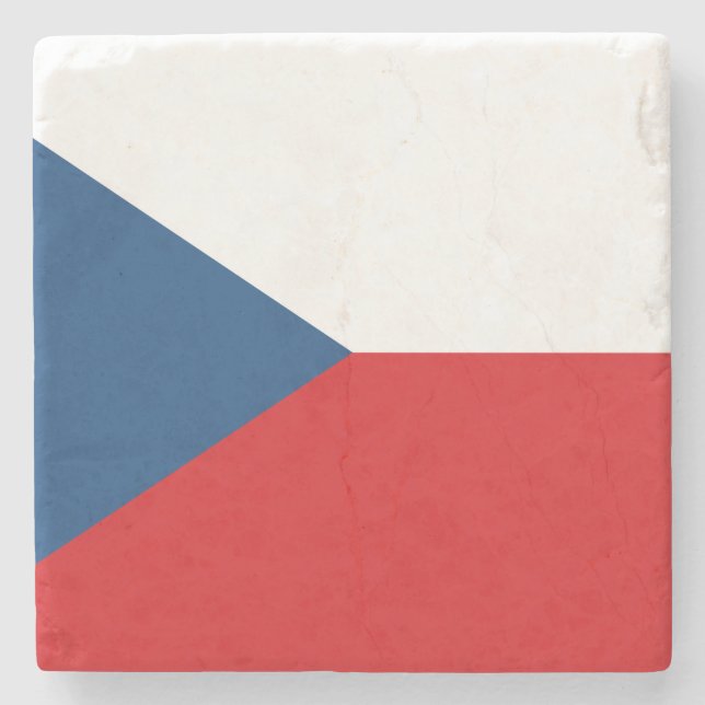 Czech Flag Stone Coaster (Front)