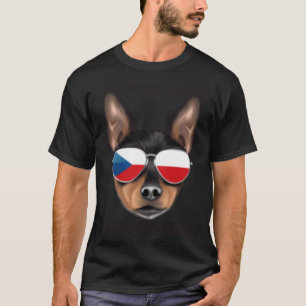 Czech Flag Toy Fox Terrier Dog Czech Republic Pock T-Shirt
