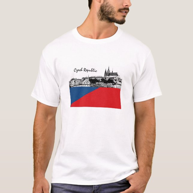 Czech Flag Tshirt, Czechia, Prague / Hradcany T-Shirt (Front)