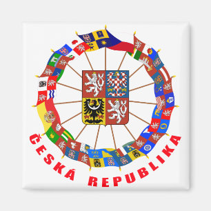 Czech Flags Pinwheel Magnet