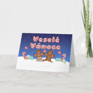 Czech Fun Christmas Card With Candy And Gingerbrea