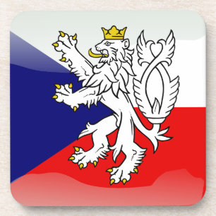 Czech glossy flag coaster