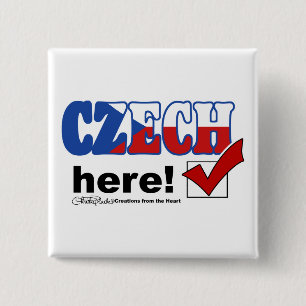 Czech Here (light) 15 Cm Square Badge