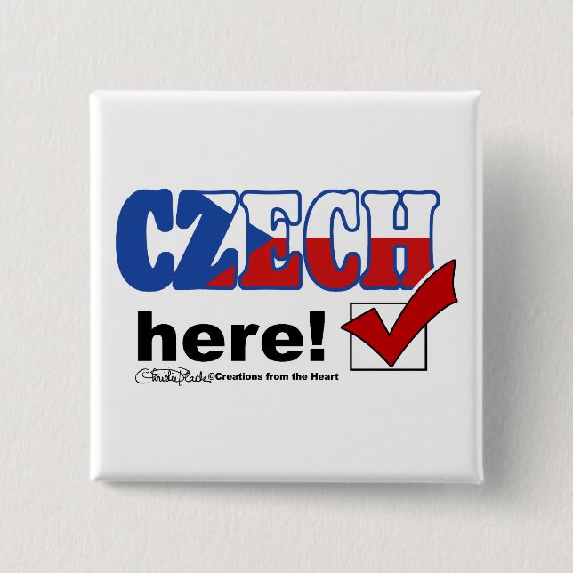 Czech Here (light) 15 Cm Square Badge (Front)