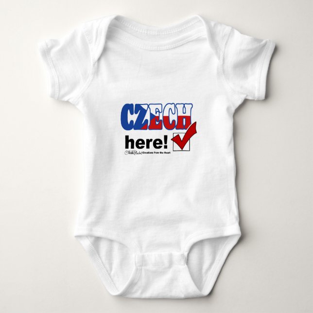Czech Here (light) Baby Bodysuit (Front)