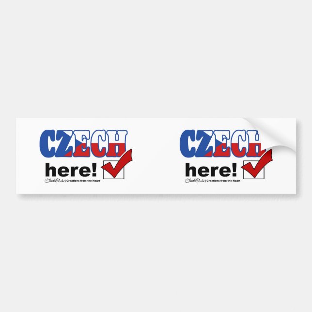 Czech Here (light) Bumper Sticker (Front)