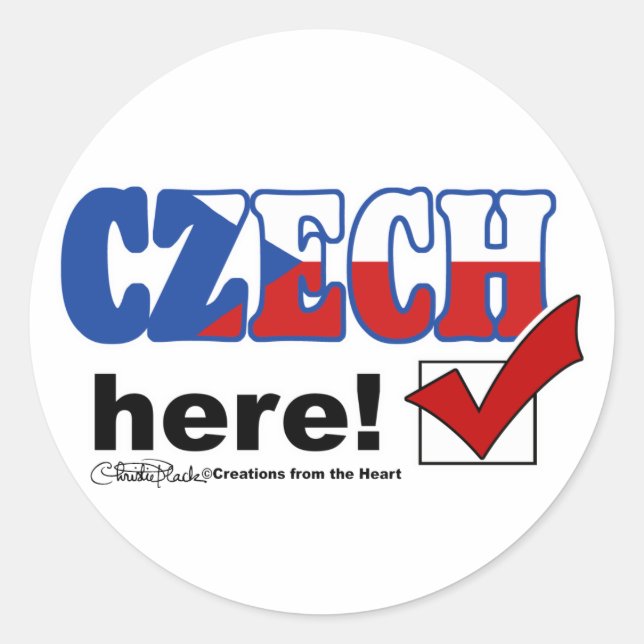 Czech Here (light) Classic Round Sticker (Front)
