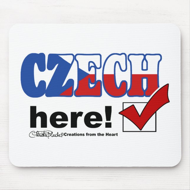 Czech Here (light) Mouse Mat (Front)