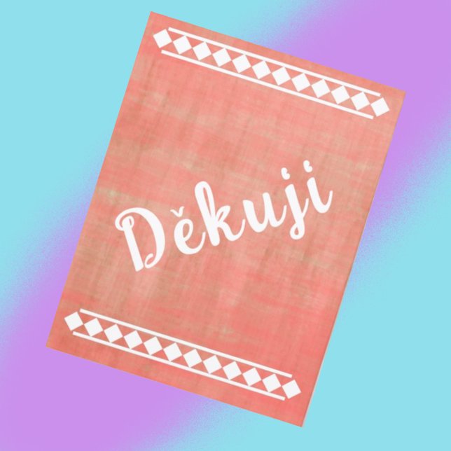 Czech Language Thank You Postcard (Creator Uploaded)