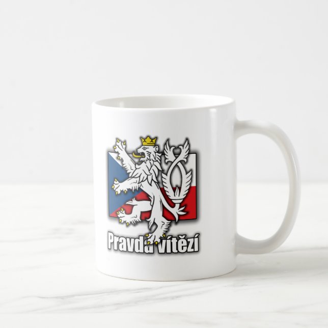 Czech Lion Coat of Arms Flag Coffee Mug (Right)