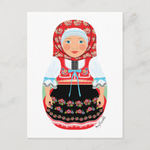 Czech Matryoshka Postcard