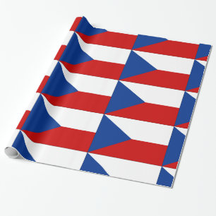 Czech Red White Blue Wrapping Paper
