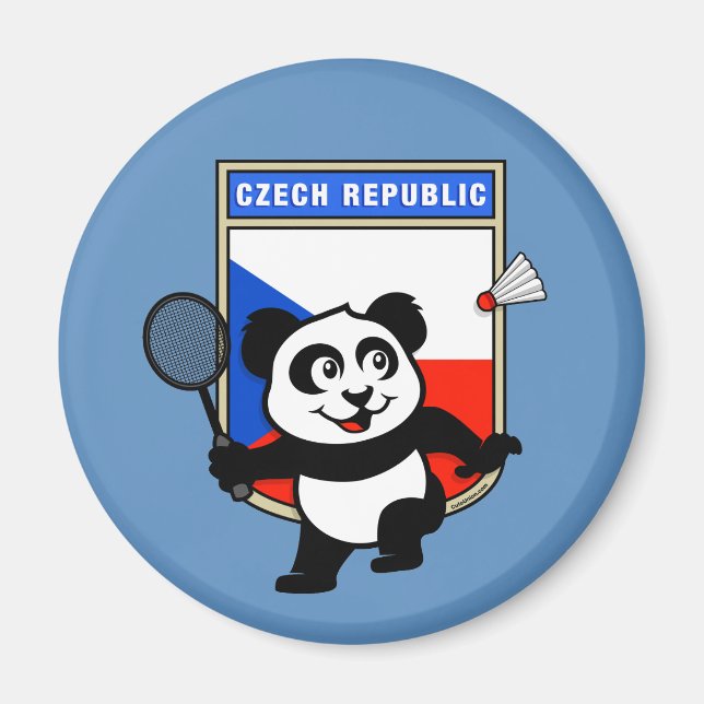 Czech Republic Badminton Panda Magnet (Front)