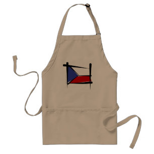 Czech Republic Brush Flag Standard Apron