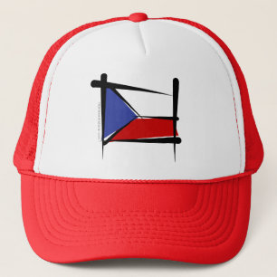 Czech Republic Brush Flag Trucker Hat